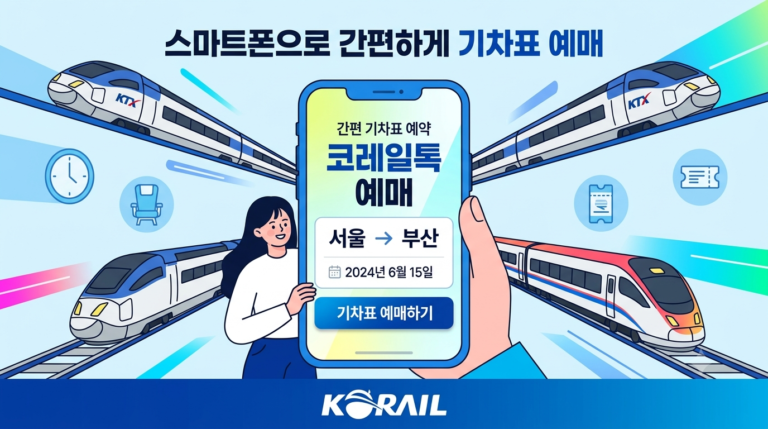 스마트폰 기차 예매 앱 (코레일톡, 좌석선택, 네이버지도)