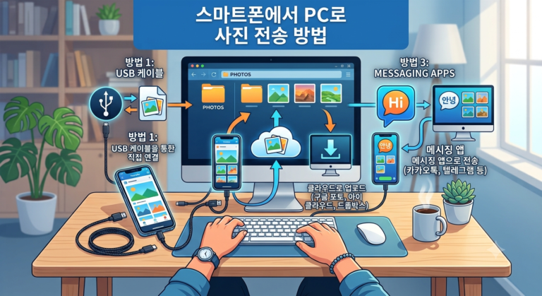 스마트폰 사진 PC 전송 (USB연결, 카카오톡, 클라우드)