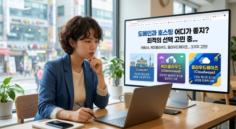 블로그 호스팅을 고민하는 사진
