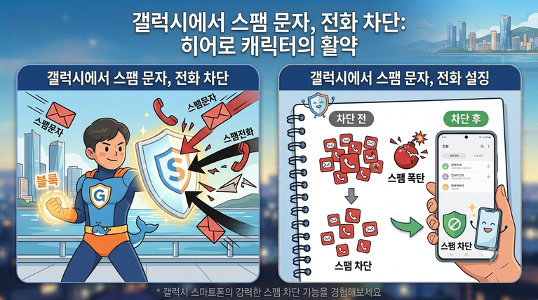 갤럭시에서 스팸 문자, 전화 차단 하는 방법
