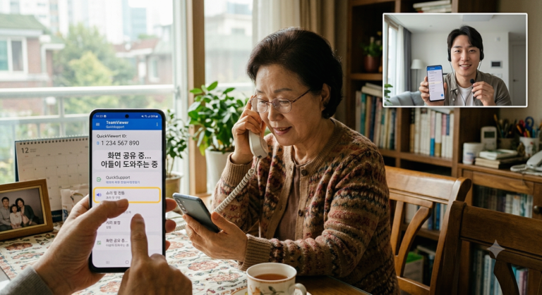 부모님 스마트폰 원격제어 방법, 팀뷰어 설치부터 보안까지
