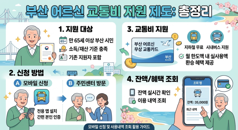 부산 어르신 교통비 지원 제도 지원 대상 신청 방법 잔액 조회 총정리