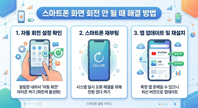 스마트폰 화면 회전 안 될 때 해결 방법