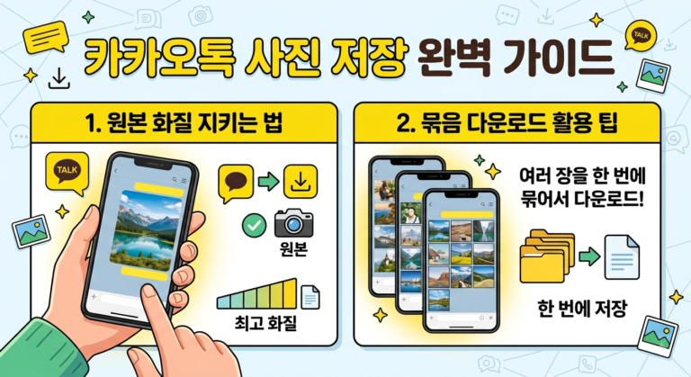 카카오톡 사진 저장, 원본 화질 지키는 법과 묶음 다운로드 활용 팁